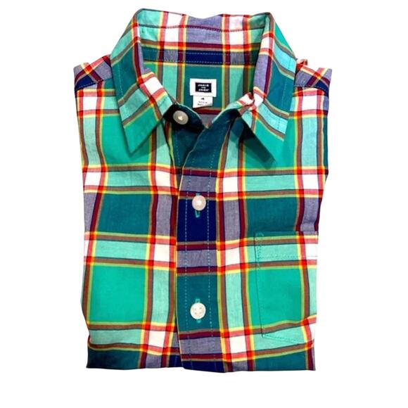Janie & Jack Boys Plaid Button Down Shirt Size 4 - Picture 3 of 8